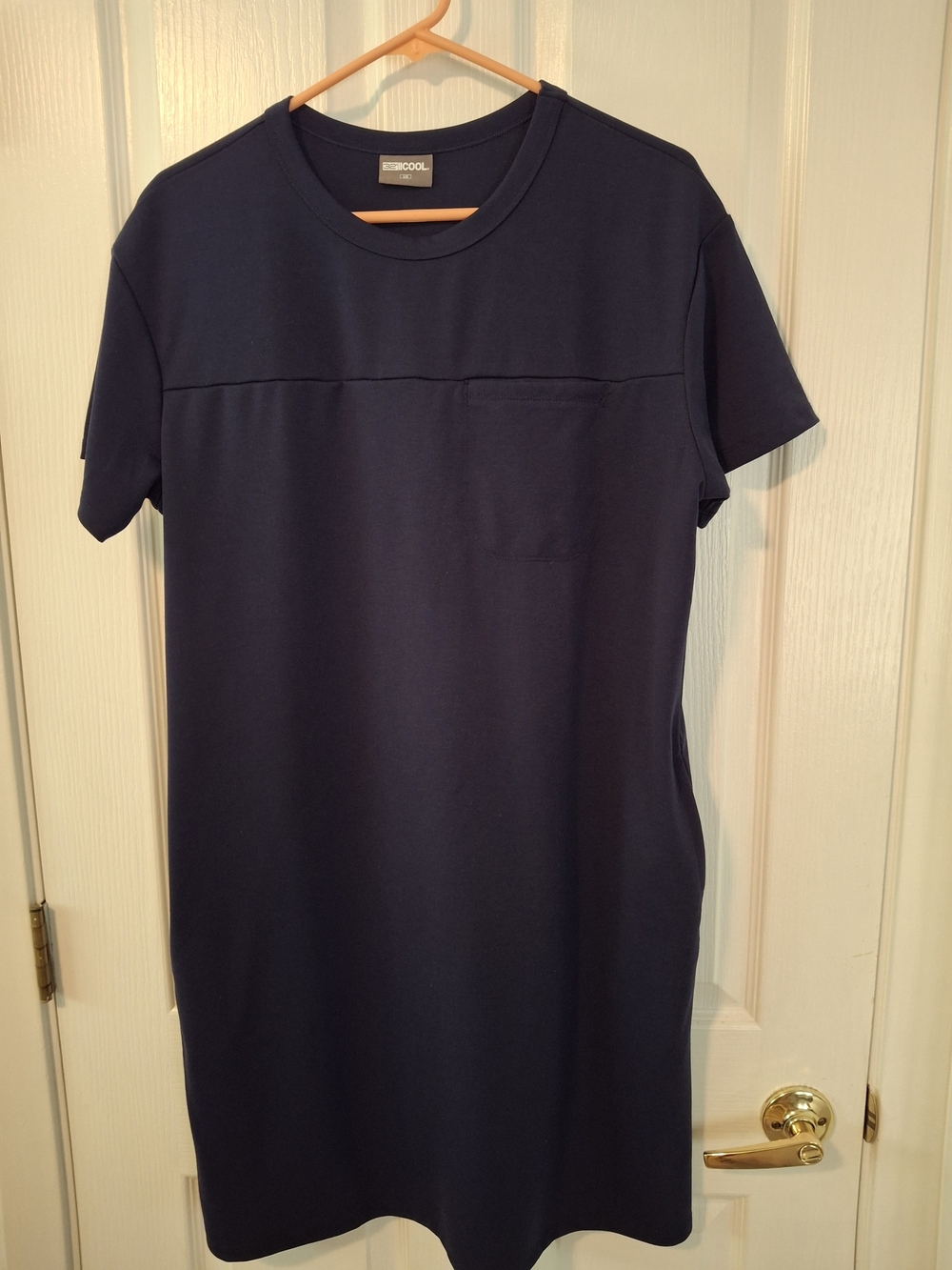 32 Degrees Navy Short Sleeve T-Shirt Dress